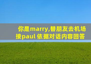 你是marry,替朋友去机场接paul 依据对话内容回答